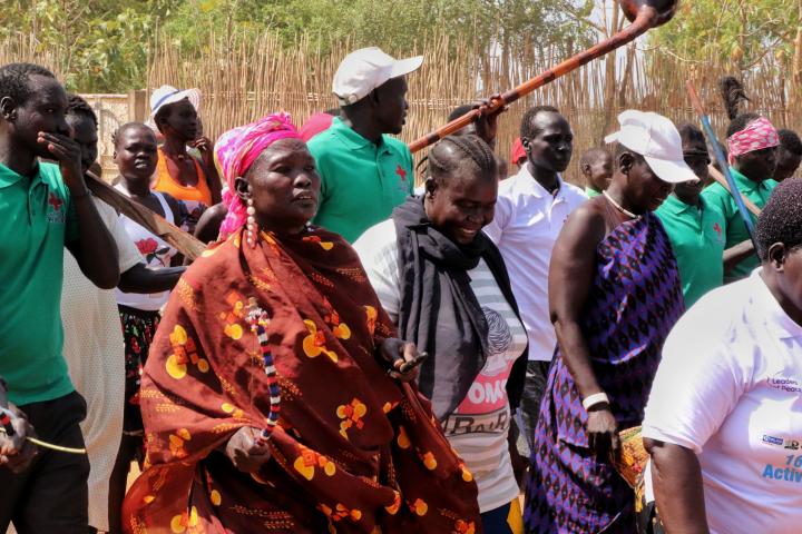 Women, men and children took the streets in Terekeka County to march against violence against women