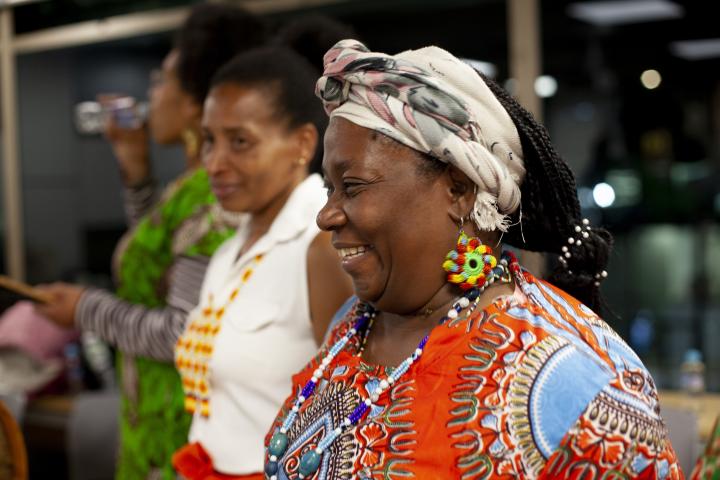 Colombian women smiling during an activity