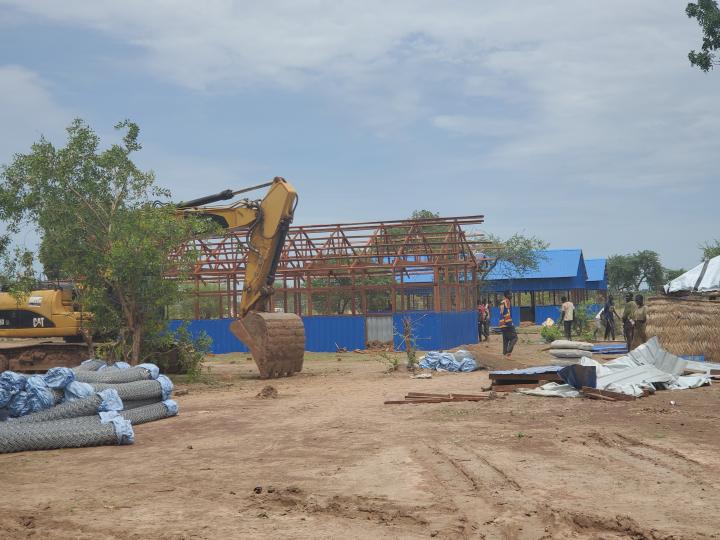 New refugee transit site is currently under construction to aid with the increasing influx of people entering South Sudan from Sudan.