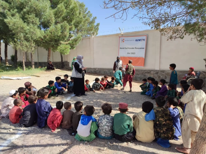 HealthNet TPO supports children affected by the earthquake in a Herat school